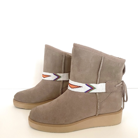 Australia Luxe Collective Joshua Shearling Boots with Beaded Bands Size 6 - Picture 6 of 16